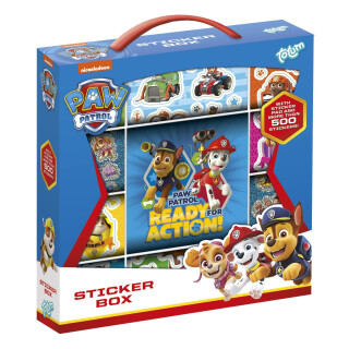 Totum 1619016 Paw Patrol Stickerbox mit über 1800 Stickern – für Scrapbooking und Bastelarbeiten mit verschiedenen Motiven deiner Lieblingshelden ink. Zeichenheftchen