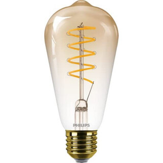 Philips LES Classic E27 Vintage Lampe, 25 W, Vintage Dekolampe, dimmbar, klar, gold, flame