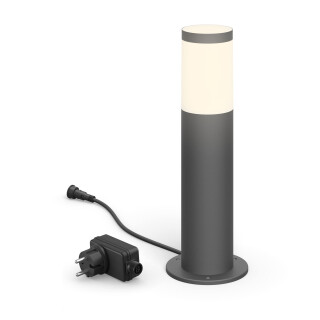 PHILIPS Utrecht Outdoor Sockelleuchte 1-er Starter Set (6 W), wetterfeste Niedervolt Außenleuchte mit warmweißem Licht, energiesparende LED Beleuchtung, anthrazit, 2.700 Kelvin