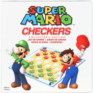 Goliath Super Mario Dame Spiel, Klassisches Gesellschaftsspiel für Kinder ab 6 Jahren mit Nintendo-Figuren, Taktisches Checkers Spiel mit Mario und Luigi - 2 Spieler