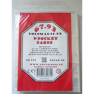 100 Docsmagic.de 9-Pocket Pages - 11-Hole - 3-Ring Album Ordnerseiten