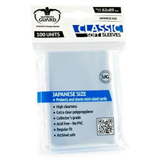 Ultimate Guard Japanese Size Classic Soft Card Sleeves (Pack of 100, Transparent)