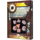 Steampunk Clockwork Caramel & white Dice Set (7)