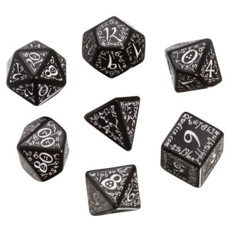 Elvish Black & white Dice Set (7)