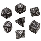 Elvish Black & white Dice Set (7)