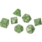 Elvish Green & white Dice Set (7)