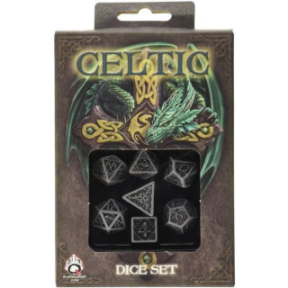 Celtic 3D Revised Gray & black Dice Set (7)