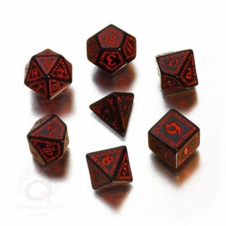 Runic Black & red Dice Set (7)