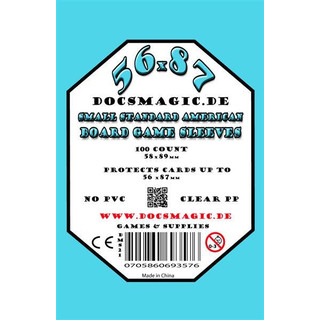 100 Docsmagic.de Small Standard American Board Game Sleeves - 56 x 87 - US - 58 x 89