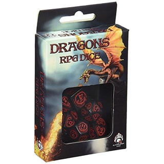 Dragons Black & red Dice Set (7)