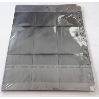 10 Docsmagic.de 18-Pocket Pages Black - Toploading Standard Size - MTG - Pokemon - 11-Hole - Schwarz