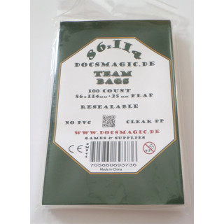 100 Docsmagic.de Team Bags - 86 x 114mm+25 mm Flap - Resealable - Wiederverschliessbar