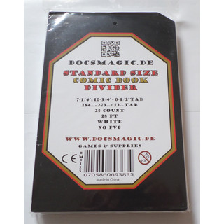 25 Docsmagic.de White Standard Size Comic Divider 7-1/4"x 10-3/4"+ 0.5"Tab - 28pt