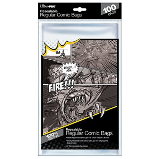 Ultra Pro Regular Size 7-1/8" X 10-1/2" Resealable Comic Bags