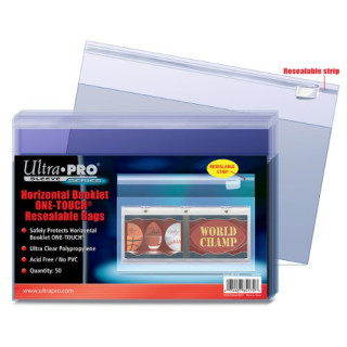 50 Ultra Pro Horizontal Booklet One-Touch Resealable Bags - Wiederverschliessbar Strip Clear Klar