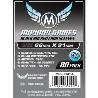 Black Back, Standard CCG/MTG Sleeves(63.5x88mm)-80 Premium