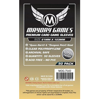 Space Alert and Dungeon Petz Card Sleeves (61x103mm) - 50 Premium Sleeves