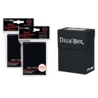 Black Deck Box for Trading Cards and 100 Black Standard...