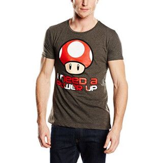Nintendo T-Shirt -M- I need a Power Up, grau