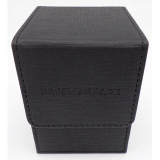 Docsmagic.de Premium Magnetic Flip Box (100) Black + Deck Divider - MTG PKM YGO - Kartenbox Schwarz