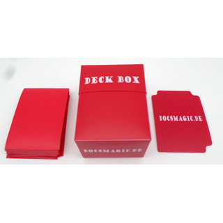 Docsmagic.de Deck Box + 100 Double Mat Red Sleeves Standard - Kartenbox & Kartenhüllen Rot - PKM MTG