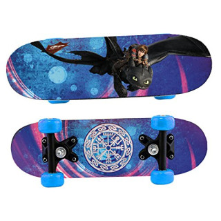 Dragons Mini Skateboard aus Holz 43x12x8 cm