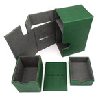 Docsmagic.de Premium Magnetic Tray Box (80) Green + Deck Divider - MTG PKM YGO - Kartenbox Grün