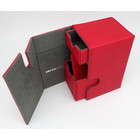 Docsmagic.de Premium Magnetic Tray Box (80) Red + Deck Divider - MTG PKM YGO - Kartenbox Rot
