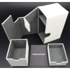 Docsmagic.de Premium Magnetic Tray Box (80) White + Deck Divider - MTG PKM YGO - Kartenbox Weiss