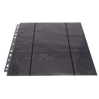 10 Seiten 24 Fächer Sideloading – Schwarze Kartenhüllen Für MTG, PKM, YGO (67x93 Mm) – 11-Loch, PP, 100 Mikron, A4