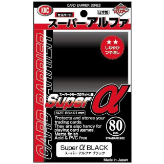 KMC Standard Sleeves - Super Alpha Black (80 Sleeves)
