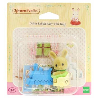 Sylvanian Family 2952, Ocher Hase Baby mit dem Zug