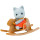 Sylvanian Families 5135 Katze Grau Baby mit Schaukelpferd