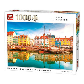 King 5704 Dänemark Puzzle Nyhavn, 68 x 49 cm, 1000 Teile - English