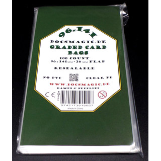 100 Docsmagic.de Resealable Graded Card Sleeves - 96 x 141 mm - PSA BGS Bags - Hüllen Wiederverschließbar