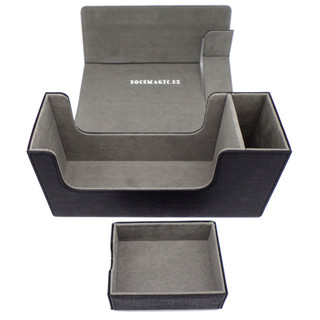 Docsmagic.de Premium Magnetic Tray Long Box Black Small - Card Deck Storage - Kartenbox Aufbewahrung Transport Schwarz