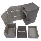 Docsmagic.de Premium Magnetic Tray Box (80) Silver + Deck Divider - MTG - PKM - YGO - Kartenbox Silber