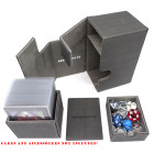 Docsmagic.de Premium Magnetic Tray Box (80) Silver + Deck Divider - MTG - PKM - YGO - Kartenbox Silber