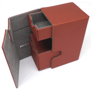 Docsmagic.de Premium Magnetic Tray Box (80) Copper + Deck Divider - MTG - PKM - YGO - Kartenbox Kupfer