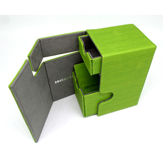 Docsmagic.de Premium Magnetic Tray Box (80) Light Green + Deck Divider - MTG - PKM - YGO - Kartenbox Hellgrün