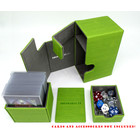 Docsmagic.de Premium Magnetic Tray Box (80) Light Green + Deck Divider - MTG - PKM - YGO - Kartenbox Hellgrün