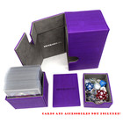 Docsmagic.de Premium Magnetic Tray Box (80) Purple + Deck Divider - MTG - PKM - YGO - Kartenbox Lila