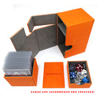 Docsmagic.de Premium Magnetic Tray Box (80) Orange + Deck Divider - MTG - PKM - YGO - Kartenbox Orange