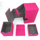 Docsmagic.de Premium Magnetic Tray Box (80) Pink + Deck Divider - MTG - PKM - YGO - Kartenbox Rosa