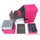 Docsmagic.de Premium Magnetic Tray Box (80) Pink + Deck Divider - MTG - PKM - YGO - Kartenbox Rosa