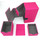 Docsmagic.de Premium Magnetic Tray Box (80) Pink + Deck Divider - MTG - PKM - YGO - Kartenbox Rosa