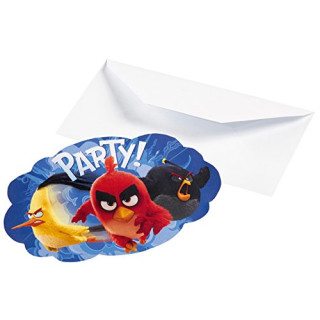 Amscan 9900935 - Angry Birds - Einladungskarten, 8-er Pack