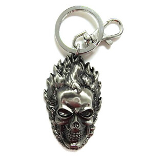 Ghost Rider Head Pewter Key Chain