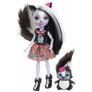 Enchantimals Mattel DYC75 - Stinktiermädchen Sage Skunk, Puppe &  Mattel DVH89 - Fuchsmädchen Felicity Fox, Puppe
