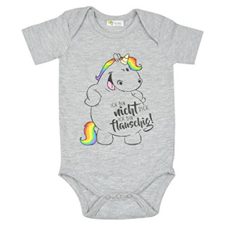 Pummeleinhorn - Baby Body, Kurzarm/grau meliert, Gr. 62/68